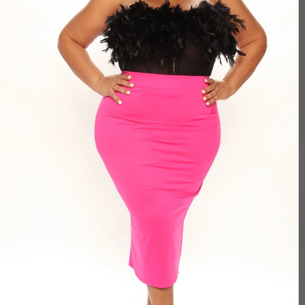 Midi FUCHSIA pencil skirt 1x